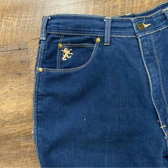 Braxton Stretch Indigo Straight Leg Jeans with Contrasting Top Stitching SZ 34/M - Picture 7 of 10